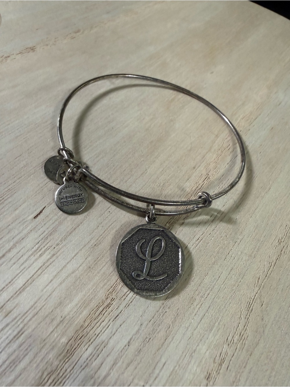 Alex and Ani Silver Initial 'L' Charm Bracelet